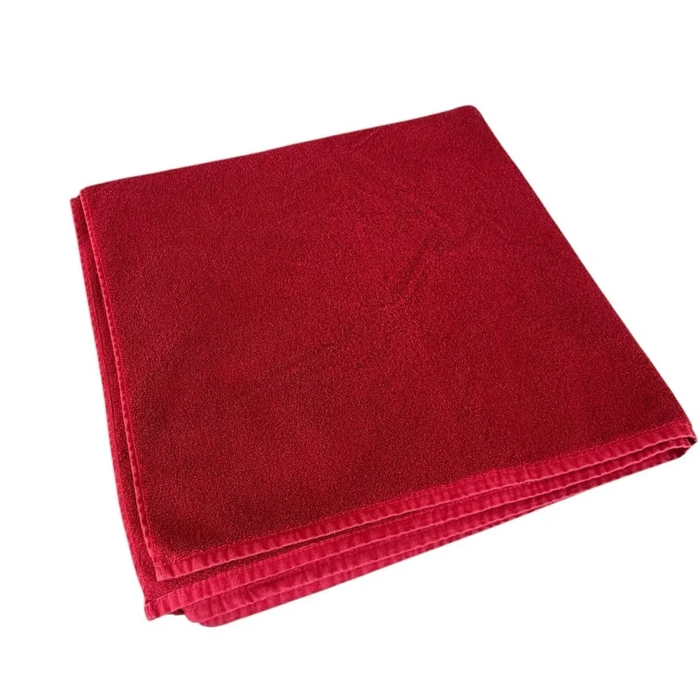 Pottery Barn Oversized Bath Sheet Towel Ruby Red 100% Cotton Brazil 37x77 NICE!